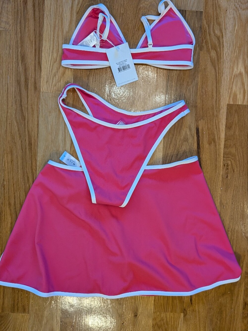 Wilo The Label Brand New With Tags Pint Contrast 3 Piece Bikini Skirt Set - Picture 3 of 9